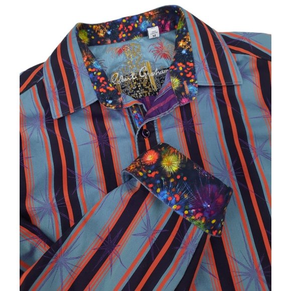 Robert Graham Other - Robert Graham Multicolor Striped Fireworks Starburst 4th of July Dress Shirt M